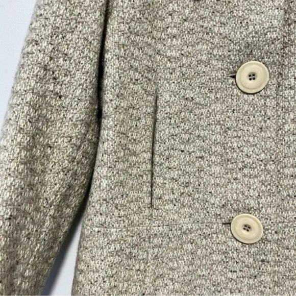 Vintage Made in Bulgaria Wool blend Oatmeal long peacoat size 10 US - Picture 5 of 10